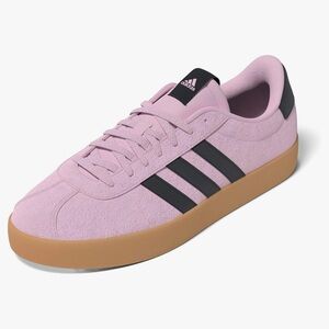 Adidas VL Court 3.0 Light Pink Trainers with Dark Stripes, Size 7.5
